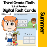 Summer 3rd Grade Digital Task Cards Boom Cards™ | Spiral M