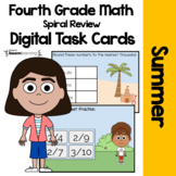 Summer 4th Grade Digital Task Cards Boom Cards™ | Spiral M