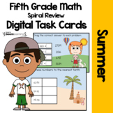 Summer 5th Grade Digital Task Cards Boom Cards™ | Spiral M