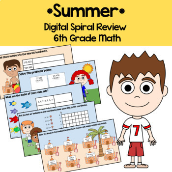 Preview of Summer 6th Grade Decimals Decimals Google Slides | Spiral Math Review