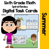 Summer 6th Grade Digital Task Cards Boom Cards™ | Spiral M
