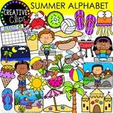Summer A-Z Clipart {Summer Kids, Activities Alphabet Clipart}