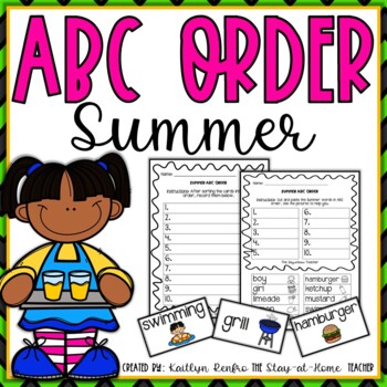 summer abc order center and worksheets tpt