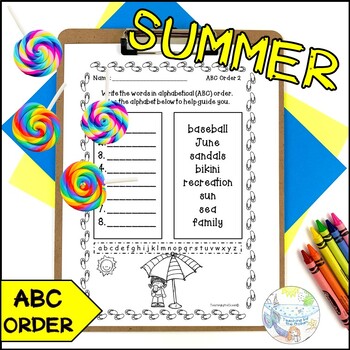 Summer ABC Order Worksheets - Alphabetical Order Practice No Prep ...