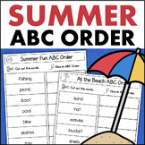 Summer ABC Order Worksheets Cut & Paste Summer Activities
