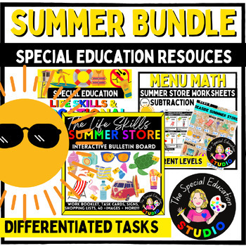 Preview of Summer ACTIVITIES BUNDLE Special Education Differentiated LIFE SKILLS ESY