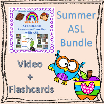 Preview of Summer ASL Video and Flashcards Bundle | Sign Language