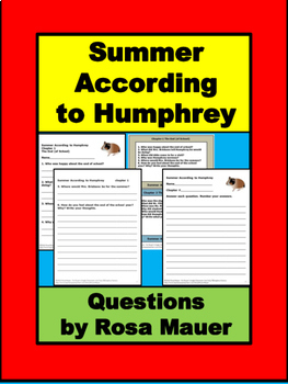 Preview of Summer According to Humphrey Chapter Questions Task Cards & Worksheets
