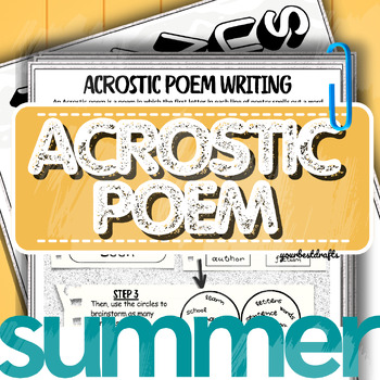 Preview of Summer Acrostic Poem for Last Day & Week of School End of Year June Activity