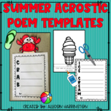 Summer Acrostic Poem Templates