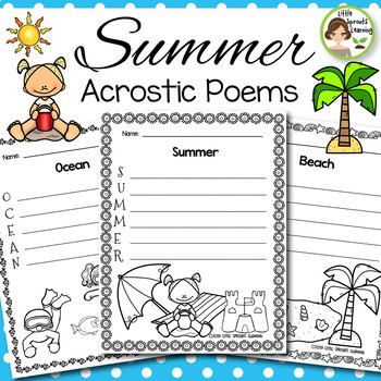 Preview of Summer Acrostic Poems - Writing Activity (25 poems to print and go)