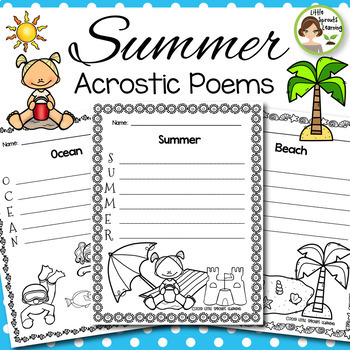 Summer Acrostic Poems - Writing Activity (25 poems to print and go)