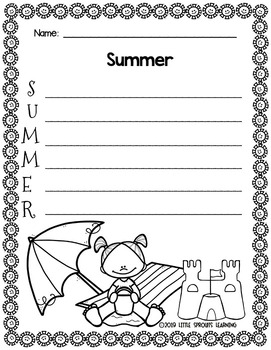 Summer Acrostic Poems - Writing Activity (25 poems to print and go)
