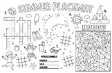 Summer Activities - 5 pages- summer placemat + games+ sudu