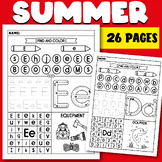 Summer Activities, Alphabet Writing Practice, Letter Recog