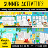 Summer Activities Bundle - coloring, math, word search & v