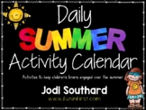 Summer Activities Calendar Freebie