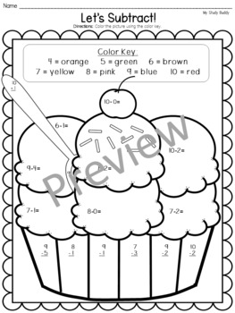 Summer Activities: Color by Number Addition & Subtraction (Summer Math)