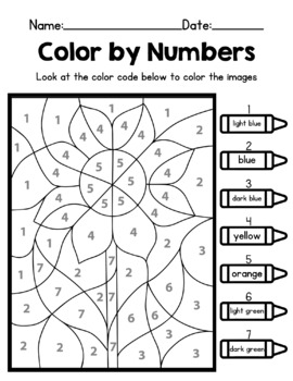 Summer Activities - Color by Numbers - FREE Worksheets by WRLS Creative