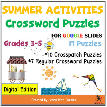 Preview of Summer Activities Crosswords for Google Apps™ - Gr3-5 Digital