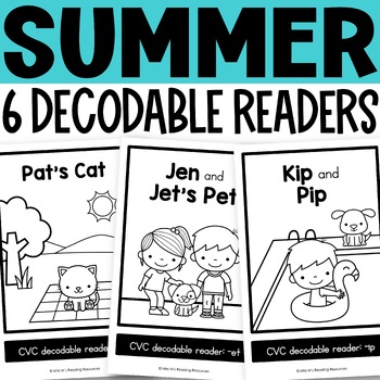 Preview of Summer Activities Decodable Readers Kindergarten CVC Words Science of Reading