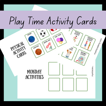 Preview of Summer Play Time Activity Cards and Weekday Planner for All Ages