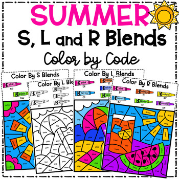 Preview of Summer Activities L Blends R Blends S Blends Color by Code