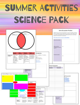 Preview of Summer Activities Science Pack