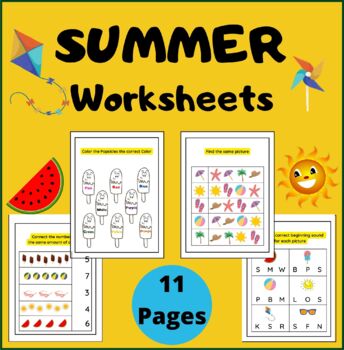 Summer Activities : Summer Coloring Pages / Counting Activities | TPT