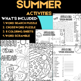 Summer Activities | Word Search, Crossword Puzzle & More! 