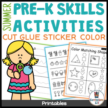 Preview of Summer Activities Worksheets for Preschool and Pre-K Packet