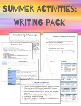 Preview of Summer Activities: Writing Pack