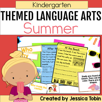 Preview of Summer Review Activities - Reading, Writing, Grammar Activities - Kindergarten