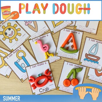 Preview of Summer Activities for Kids / Fine Motor Play Dough Mats / Play Doh cards