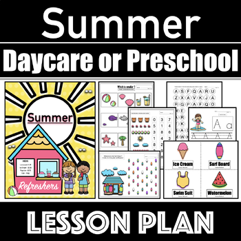 Preview of Summer Activities for Preschool or Daycare