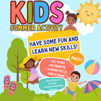 Preview of Summer Activity Book for Kids, 150 Pages, Fun And Skills !