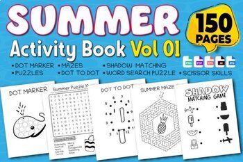 Preview of Summer Activity Book for Kids, 150 Pages, Fun And Skills Vol-01