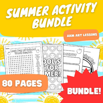 Preview of Summer Activity Bundle - June/July - Word Search - Coloring Pages - Worksheets
