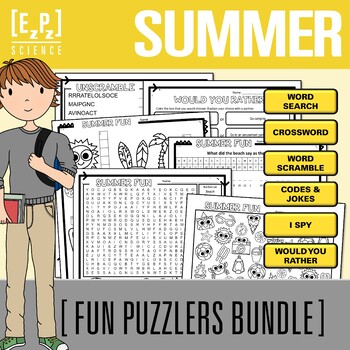 Preview of Summer Activity Bundle | Puzzle Challenges and Word Games for Early Finishers
