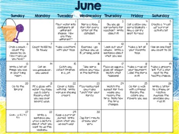 Summer Activity Calendar by Peace Love and Primary | TPT