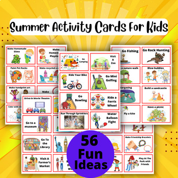 Summer Activity Cards For Kids by Qetsy | TPT