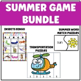 Summer Math & Language Review Activity Game Bundle