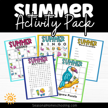 Summer Activity Pack by Seasonal Homeschooling | TPT