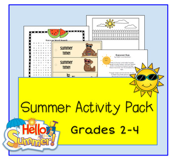 Summer Activity Pack Grades 2-4 by Saltbox Prairie Homeschool | TpT