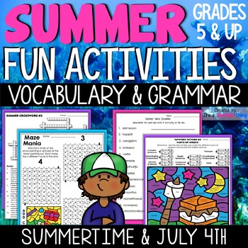 Summer Activity Packet With Coloring Pages & Summer School Activities