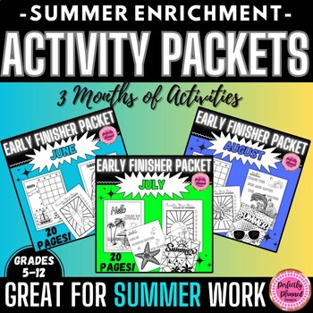 Preview of Summer Activity Packets | Fun Summer Tutoring | Enrichment |Coloring Word Search