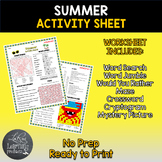 Summer Activity Sheet