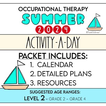 Preview of Level 2: 2024 Summer Activity-a-Day Calendar + Weekly Plans + Resources