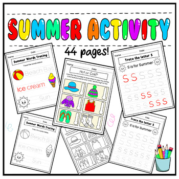 Summer Activity coloring pages for kids & adults by A plus Teacher Arts