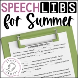 Summer Activity for Older Students Speech Therapy Speech L